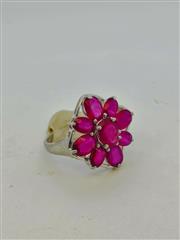 Ruby Lady's Silver & Stone Ring 925 Silver 4.99g